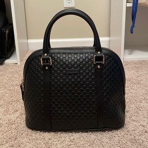 Black Gucci Bag With Silver Hardware